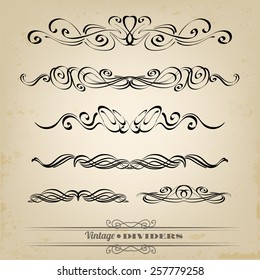 Vintage dividers for documents, book, scrapbook, greetings