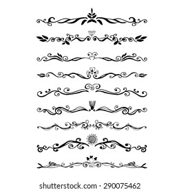 Vintage dividers  and ornaments, calligraphic design elements and page decoration.