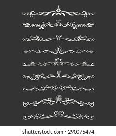 Vintage dividers  and ornaments, calligraphic design elements and page decoration.