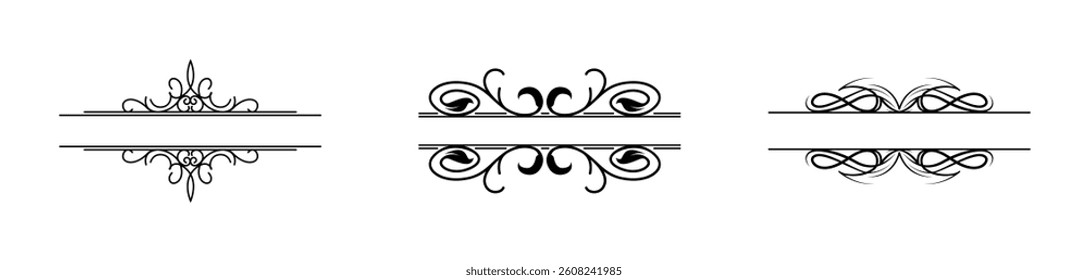 Vintage dividers set on black colour