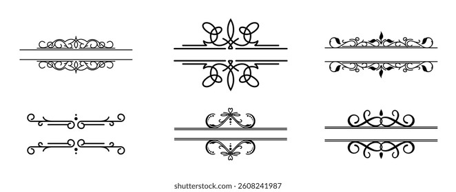 Vintage dividers set on black colour