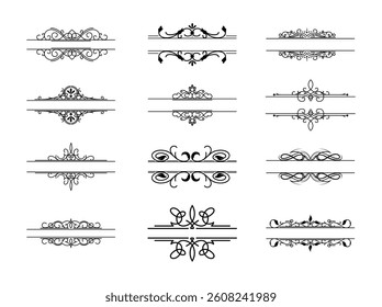 Vintage dividers set on black colour