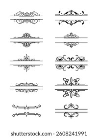 Vintage dividers set on black colour