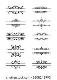Vintage dividers set on black colour