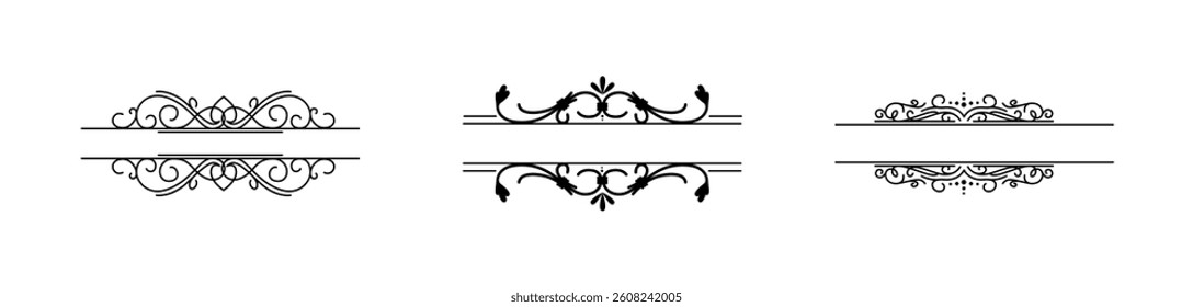 Vintage dividers set on black colour