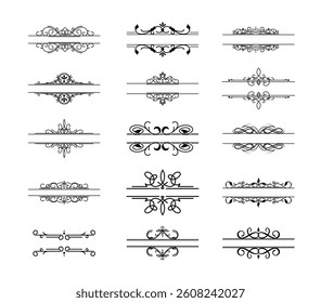 Vintage dividers set on black colour