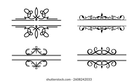 Vintage dividers set on black colour