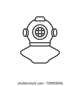 Vintage Diving Helmet Line Icon Stock Vector (Royalty Free) 730903096 ...