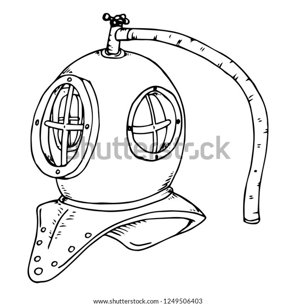 Vintage Diving Helmet Diving Suit Scuba Stock Vector Royalty Free