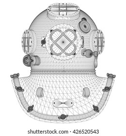 Vintage Diving Helmet Vector 01