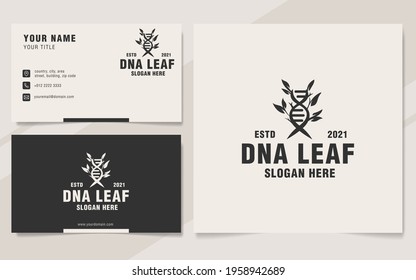 Vintage DNA leaf logo template monogram style