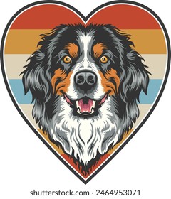 Vintage Dog vector template puppy clipart