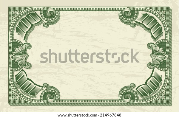 Vintage Dollar Frame Money Background Vector Stock Vector (Royalty Free ...