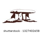 Vintage dolmen,menhir,graphical vector illustration