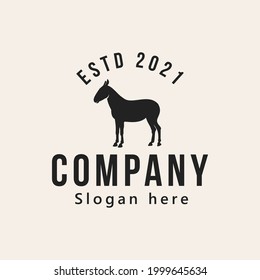 vintage donkey logo design vector illustration