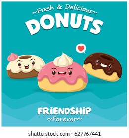 Vintage donuts poster design.