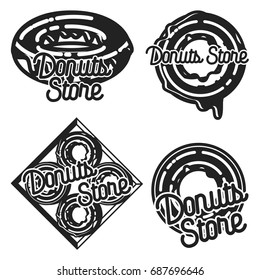 Vintage donuts store emblems