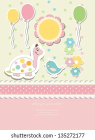 Vintage doodle baby vector card eps 10