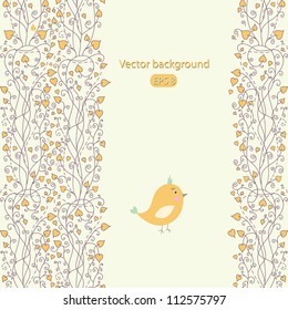 Vintage doodle bird for frame vector eps 8