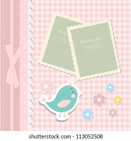 Vintage doodle bird for frame vector eps 8