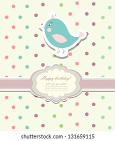 Vintage doodle bird for frame vector eps 10