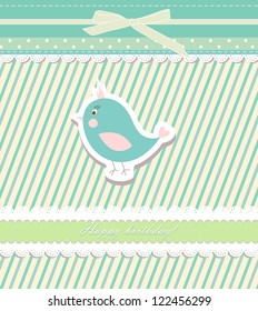 Vintage doodle bird for frame wallpaper vector eps 8