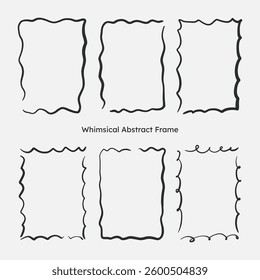 vintage doodle border frame set. border for photo frame, wedding card, birthday invitation. line art style