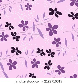 Vintage doodle flower seamless pattern. Retro abstract floral wallpaper. Hand drawn plants endless background. Simple design for fabric, textile print, wrapping paper, cover. Vector illustration