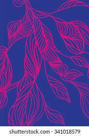 Vintage doodle leaves pattern.