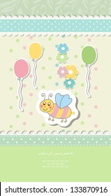 Vintage doodle little bee for greeting card vector eps 10