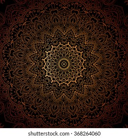 Vintage doodle mandala ornament in Indian style background. Indian, Islam, Arabic, ottoman motifs. Vintage design elements, or save the date hand drawn background.