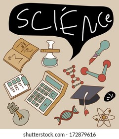 Vintage doodle Science Vector