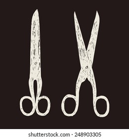 vintage  doodle scissors vector