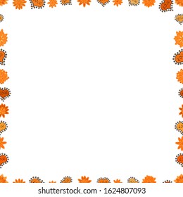 Vintage doodle sketch picture frame doodle labels. Hand drawn frames. Seamless pattern. Blank yellow, white and orange square cadre rectangle label sketches painted by hands scribble border. Vector.