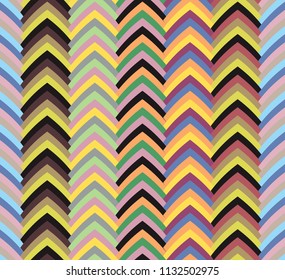 Vintage Doodle Style Patch Zigzag Seamless Pattern