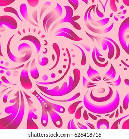 Vintage doodle vector ornament. Abstract classic seamless pattern with multicolored elements on a neutral background.