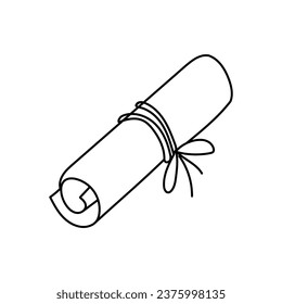 Vintage doodle-style hand-drawn scroll illustration for cards, posters, stickers, and professional design