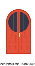 Vintage Door Building Exterior. Vector illustration