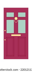 Vintage Door Building Exterior. Vector illustration