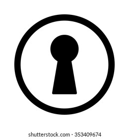 Vintage door keyhole access line art vector icon for apps and websites