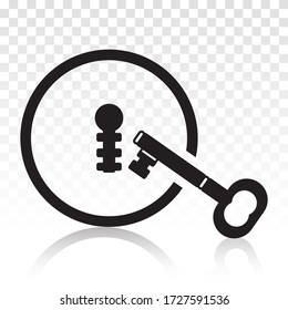 Vintage door keyhole security access flat icon for apps and websites