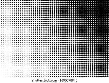 Vintage Dots Background. Modern Black and White Overlay. Grunge Halftone Texture. Abstract Pattern. Vector illustration