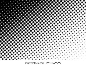 Vintage Dots Hintergrund. einfarbiger Hintergrund. Schwarz-Weiß-Textur. Modernes Pop-Art-Muster. Vektorgrafik