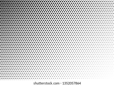 Vintage Dots Background. Points Black and White Backdrop. Pop-art Modern Pattern. Halftone Distressed Overlay. Vector illustration