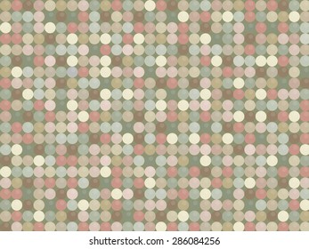 Vintage Dots, Green Background