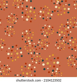 Los puntos de época son un patrón sin fisuras. Fondo de decoración minimalista. Textura repetida en forma de doodle para tela, papel envolvente, papel pintado, tejido. Ilustración vectorial.