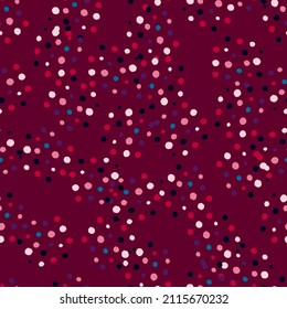 Vintage dots seamless pattern. Minimalist decoration background. Repeated texture in doodle style for fabric, wrapping paper, wallpaper, tissue. Vector illustration.