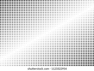 Vintage Dotted Halftone Background. Black and White Monochrome Pattern. Fade Grunge Backdrop. Points Texture. Vector illustration