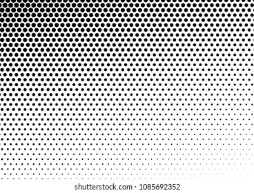 Vintage Dotted Halftone Background. Modern Points Pattern. Pop-art Gradient Overlay. Black and White Abstract Backdrop. Vector illustration
