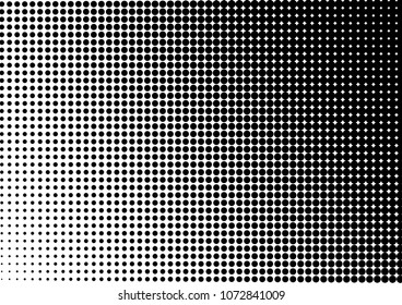 Vintage Dotted Halftone Background. Points Pattern. Gradient Distressed Texture. Black and White Overlay. Vector illustration